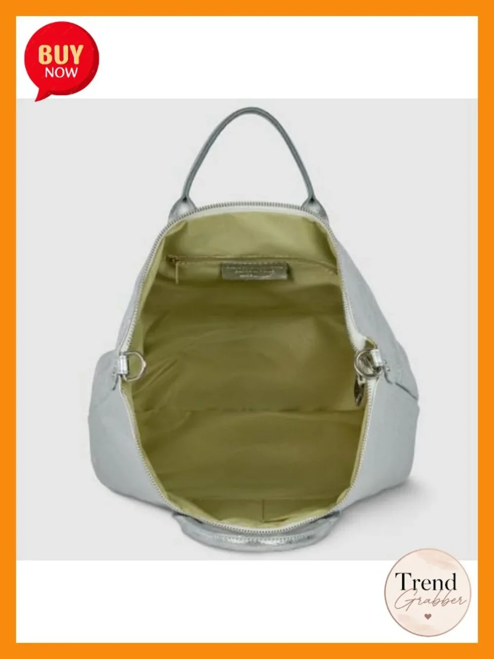 Italian Genuine Metallic Suede Tote Bag with Adjustable Strap, Work & Travel
